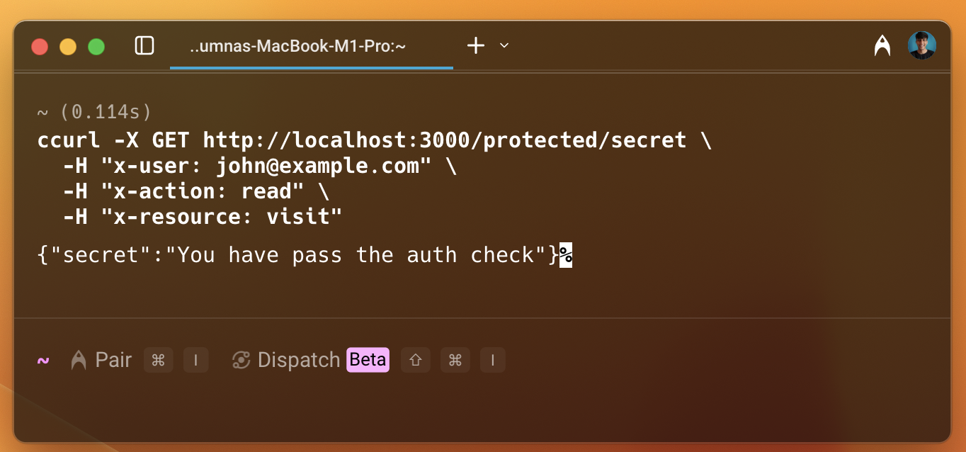 curl check access