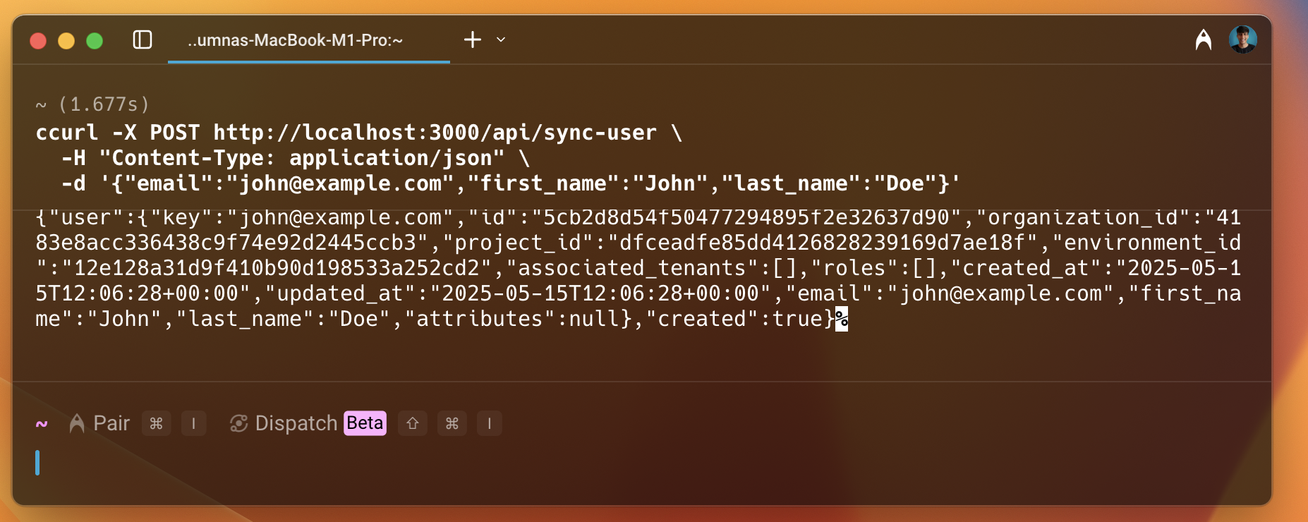 curl create user